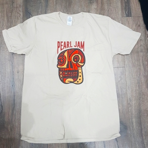 PEARL JAM Tan Tshirt Size L - Picture 1 of 2